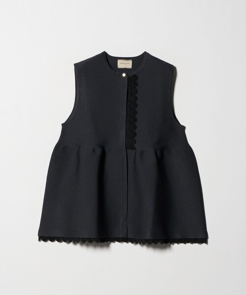 セール】レース ペプラム ニットベスト ‐ウォッシャブル‐（ニット