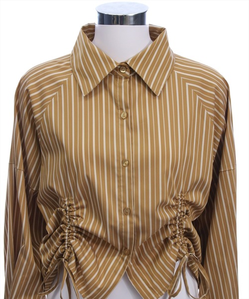 CLEAR BASIC（クリアベーシック）の「ダブルドロスト長袖シャツ[オフィスカジュアル 着回し抜群 大人]≪AW新作≫（シャツ/ブラウス・レディース・グレー/アイボリー/キャメル・F）」の8枚目の写真