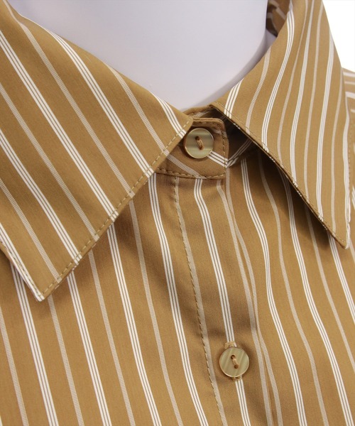 CLEAR BASIC（クリアベーシック）の「ダブルドロスト長袖シャツ[オフィスカジュアル 着回し抜群 大人]≪AW新作≫（シャツ/ブラウス・レディース・グレー/アイボリー/キャメル・F）」の13枚目の写真