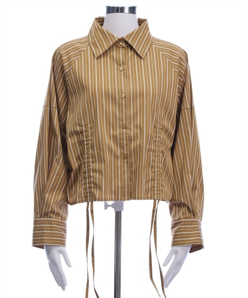 CLEAR BASIC（クリアベーシック）の「ダブルドロスト長袖シャツ[オフィスカジュアル 着回し抜群 大人]≪AW新作≫（シャツ/ブラウス・レディース・グレー/アイボリー/キャメル・F）」の11枚目の写真