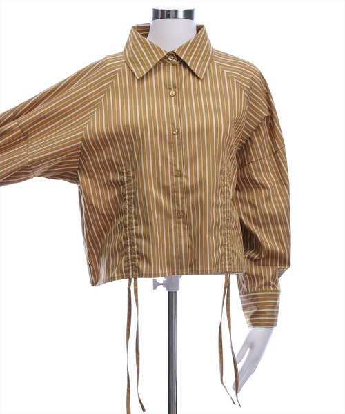 CLEAR BASIC（クリアベーシック）の「ダブルドロスト長袖シャツ[オフィスカジュアル 着回し抜群 大人]≪AW新作≫（シャツ/ブラウス・レディース・グレー/アイボリー/キャメル・F）」の12枚目の写真