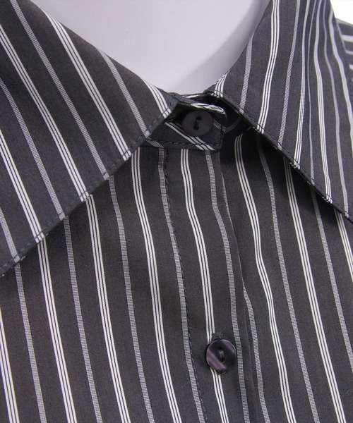 CLEAR BASIC（クリアベーシック）の「ダブルドロスト長袖シャツ[オフィスカジュアル 着回し抜群 大人]≪AW新作≫（シャツ/ブラウス・レディース・グレー/アイボリー/キャメル・F）」の15枚目の写真