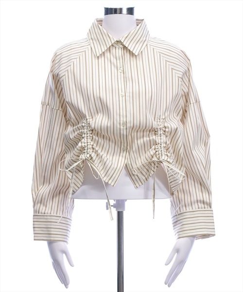 CLEAR BASIC（クリアベーシック）の「ダブルドロスト長袖シャツ[オフィスカジュアル 着回し抜群 大人]≪AW新作≫（シャツ/ブラウス・レディース・グレー/アイボリー/キャメル・F）」の19枚目の写真