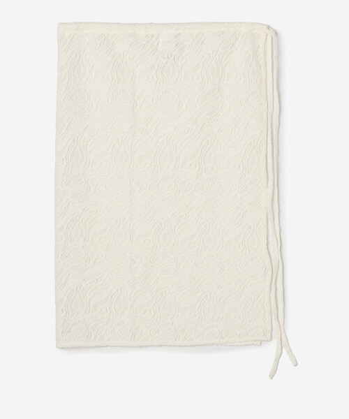 Bshop（ビショップ）の「eunoia | ジャガード ラップスカート WOMEN（スカート・レディース・ホワイト/ブラック・ONE）」の4枚目の写真