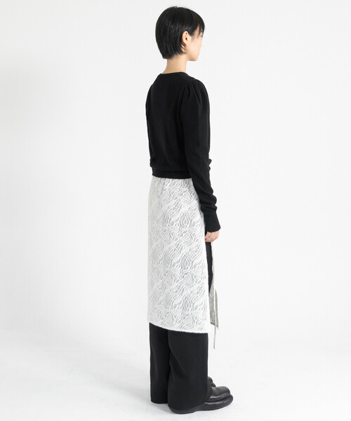 Bshop（ビショップ）の「eunoia | ジャガード ラップスカート WOMEN（スカート・レディース・ホワイト/ブラック・ONE）」の12枚目の写真