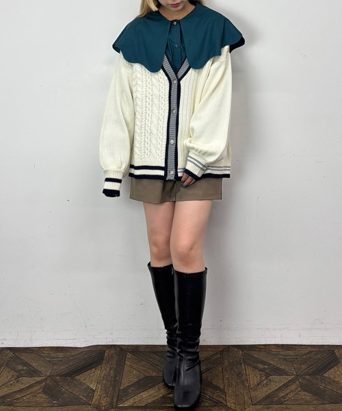 NICOLE CLUB(ニコル クラブ)の「ビッグカラーブラウス(シャツ/ブラウス・レディース・オフホワイト/サックスブルー/グリーン・MEDIUM)」の12枚目の写真