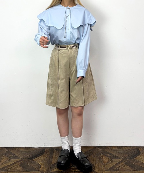 NICOLE CLUB(ニコル クラブ)の「ビッグカラーブラウス(シャツ/ブラウス・レディース・オフホワイト/サックスブルー/グリーン・MEDIUM)」の13枚目の写真