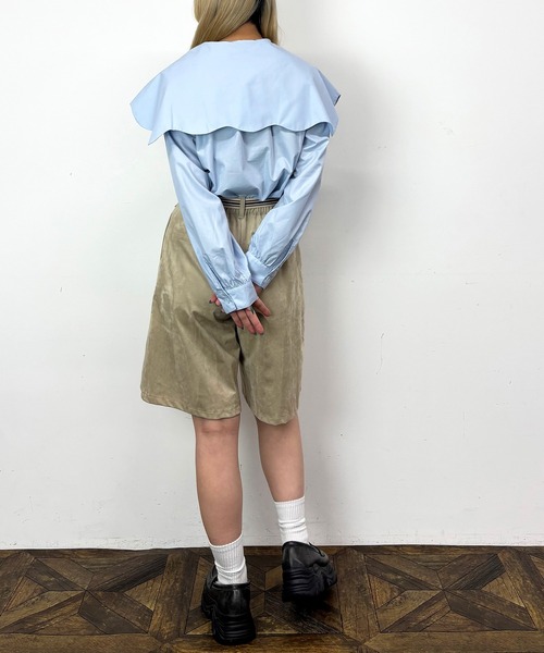 NICOLE CLUB(ニコル クラブ)の「ビッグカラーブラウス(シャツ/ブラウス・レディース・オフホワイト/サックスブルー/グリーン・MEDIUM)」の15枚目の写真