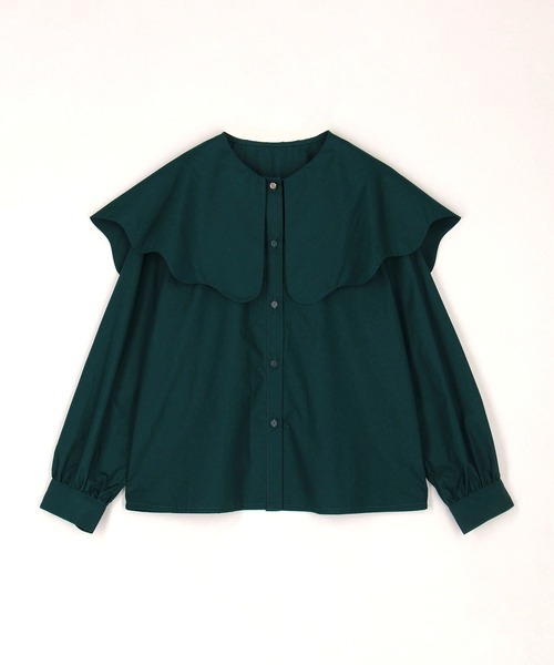 NICOLE CLUB(ニコル クラブ)の「ビッグカラーブラウス(シャツ/ブラウス・レディース・オフホワイト/サックスブルー/グリーン・MEDIUM)」の6枚目の写真