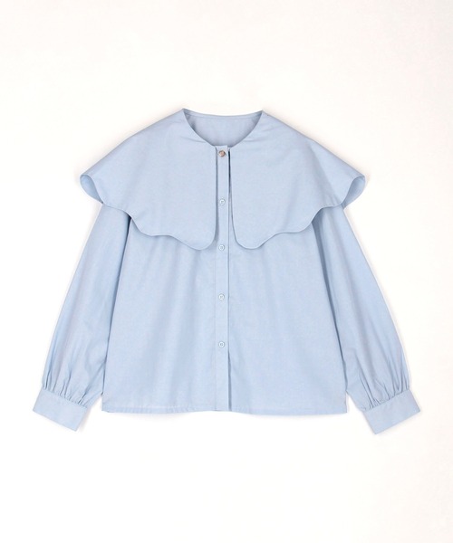 NICOLE CLUB(ニコル クラブ)の「ビッグカラーブラウス(シャツ/ブラウス・レディース・オフホワイト/サックスブルー/グリーン・MEDIUM)」の7枚目の写真