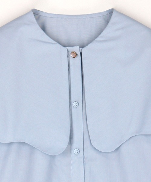 NICOLE CLUB(ニコル クラブ)の「ビッグカラーブラウス(シャツ/ブラウス・レディース・オフホワイト/サックスブルー/グリーン・MEDIUM)」の9枚目の写真