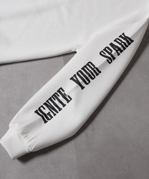 セール】アクセサリー プリント 袖ロゴ スウェット トレーナー