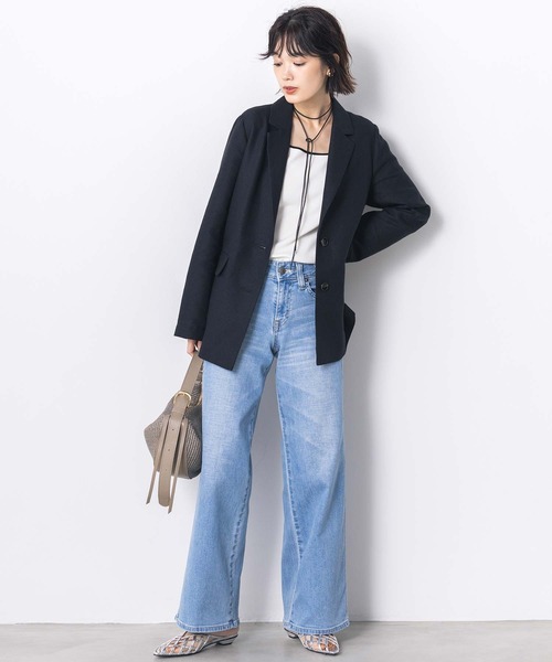 Gready Brilliant(グレディブリリアン)の「LISAセミワイド(デニムパンツ・レディース・ライトインディゴブルー・27/28/29)」の2枚目の写真