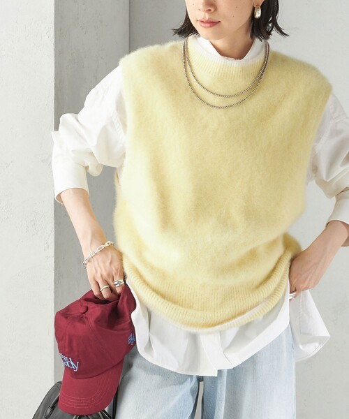 杢フォックス カシミヤ ニット ベスト（ベスト）｜SHIPS