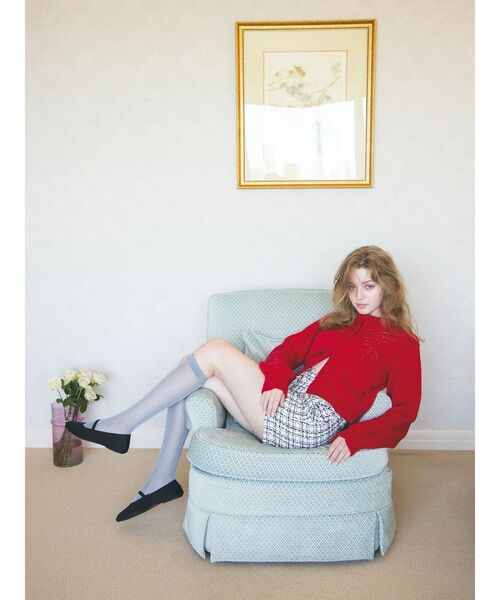 CALNAMUR(カルナムール)の「ニットエンブロイダリーカーディガン(ニット/セーター・レディース・レッド/ピンク/ブラック・FREE)」の13枚目の写真