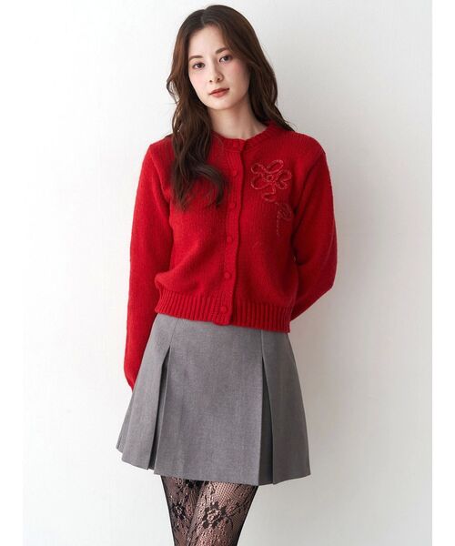 CALNAMUR(カルナムール)の「ニットエンブロイダリーカーディガン(ニット/セーター・レディース・レッド/ピンク/ブラック・FREE)」の20枚目の写真