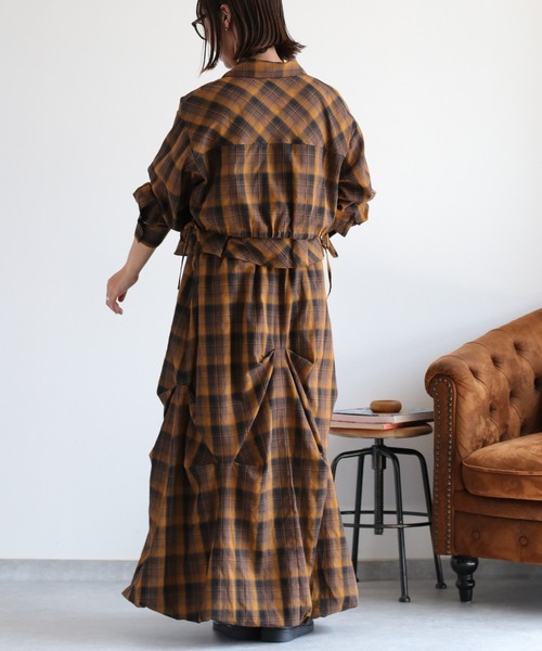 cepo（セポ）の「〈セットアップ対応〉バルーンタックチェックスカート（スカート・レディース・ブラック系/イエロー系・M）」の19枚目の写真