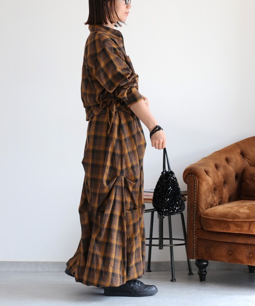 cepo（セポ）の「〈セットアップ対応〉バルーンタックチェックスカート（スカート・レディース・ブラック系/イエロー系・M）」の18枚目の写真