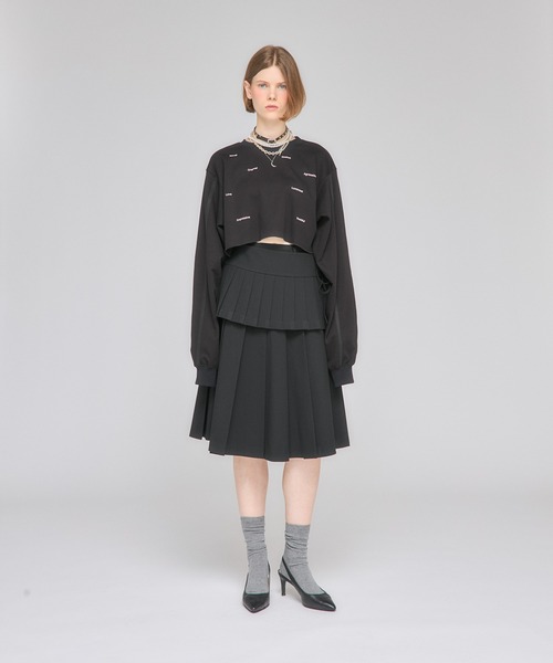 Nora Lily elle(ノラリリーエル)の「【Nora Lily】「elle」Middle Length Pleated Skirt(スカート・レディース・ネイビー/グレー/ブラック・FREE)」の5枚目の写真