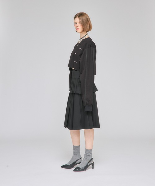 Nora Lily elle(ノラリリーエル)の「【Nora Lily】「elle」Middle Length Pleated Skirt(スカート・レディース・ネイビー/グレー/ブラック・FREE)」の6枚目の写真