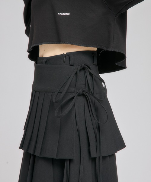 Nora Lily elle(ノラリリーエル)の「【Nora Lily】「elle」Middle Length Pleated Skirt(スカート・レディース・ネイビー/グレー/ブラック・FREE)」の8枚目の写真