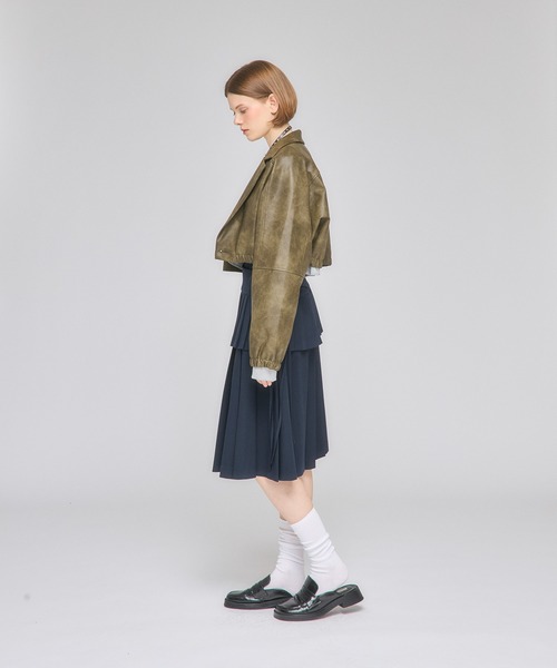 Nora Lily elle(ノラリリーエル)の「【Nora Lily】「elle」Middle Length Pleated Skirt(スカート・レディース・ネイビー/グレー/ブラック・FREE)」の15枚目の写真
