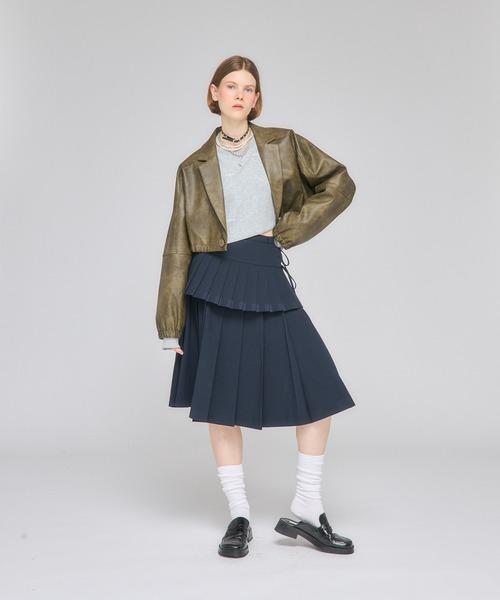 Nora Lily elle(ノラリリーエル)の「【Nora Lily】「elle」Middle Length Pleated Skirt(スカート・レディース・ネイビー/グレー/ブラック・FREE)」の17枚目の写真