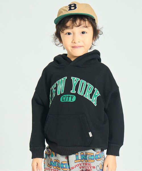 F.O.KIDS（エフオーキッズ）の「【リンク/ジュニア対応】カレッジロゴパーカー（パーカー・キッズ・ブラック/アイボリー/ブルー/オレンジ・80/90/100/110/120/130/140/150/160）」の2枚目の写真