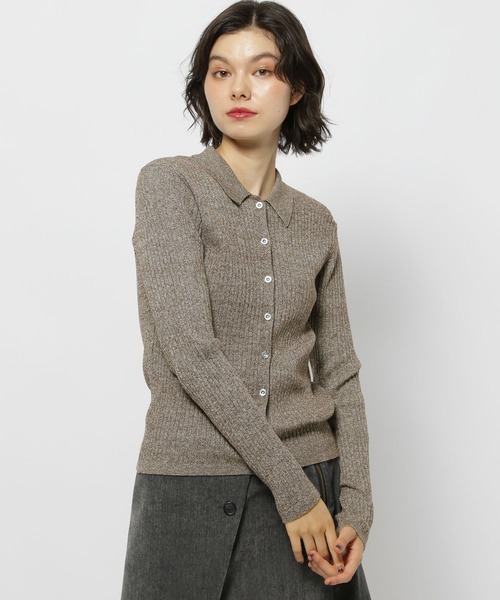 niko and...（ニコアンド）の「ソフトリブメランジポロカーディガン（カーディガン/ボレロ・レディース・マスタード/レッド/ブラウン・FREE）」の2枚目の写真