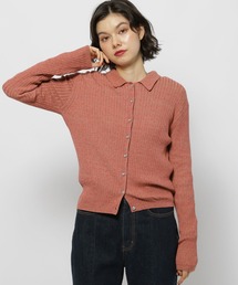 niko and... | ソフトリブメランジポロカーディガン(カーディガン/ボレロ)