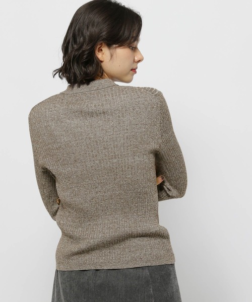 niko and...（ニコアンド）の「ソフトリブメランジポロカーディガン（カーディガン/ボレロ・レディース・マスタード/レッド/ブラウン・FREE）」の7枚目の写真