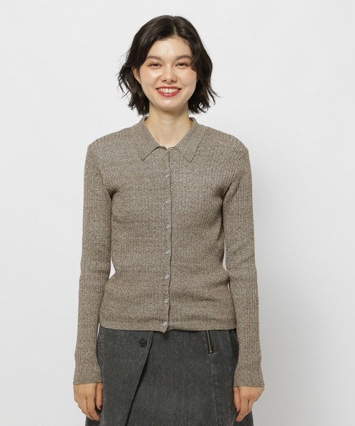 niko and...（ニコアンド）の「ソフトリブメランジポロカーディガン（カーディガン/ボレロ・レディース・マスタード/レッド/ブラウン・FREE）」の12枚目の写真