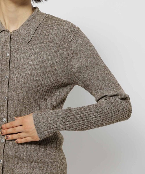 niko and...（ニコアンド）の「ソフトリブメランジポロカーディガン（カーディガン/ボレロ・レディース・マスタード/レッド/ブラウン・FREE）」の17枚目の写真