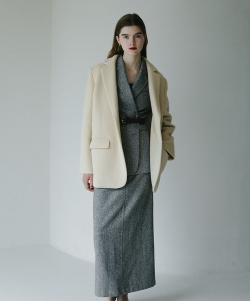 A part by（アパートバイ）の「スーパー140ブレンドジャケット（Tシャツ/カットソー・レディース・ベージュ/ブラック・FREE）」の7枚目の写真