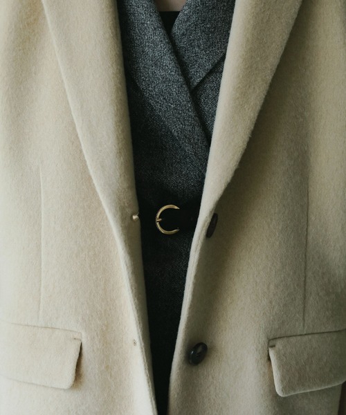 A part by（アパートバイ）の「スーパー140ブレンドジャケット（Tシャツ/カットソー・レディース・ベージュ/ブラック・FREE）」の6枚目の写真