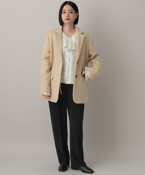 A part by（アパートバイ）の「スーパー140ブレンドジャケット（Tシャツ/カットソー・レディース・ベージュ/ブラック・FREE）」の8枚目の写真