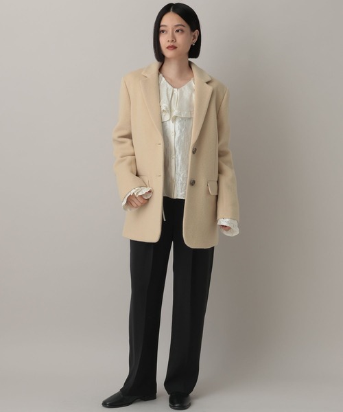 A part by（アパートバイ）の「スーパー140ブレンドジャケット（Tシャツ/カットソー・レディース・ベージュ/ブラック・FREE）」の9枚目の写真