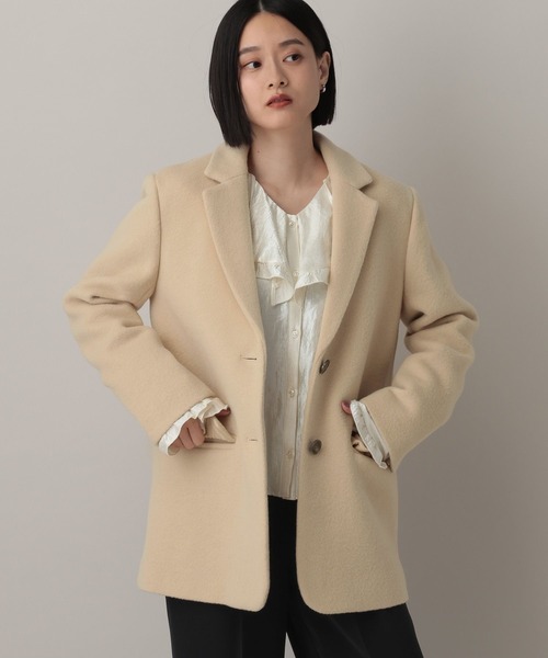 A part by（アパートバイ）の「スーパー140ブレンドジャケット（Tシャツ/カットソー・レディース・ベージュ/ブラック・FREE）」の10枚目の写真