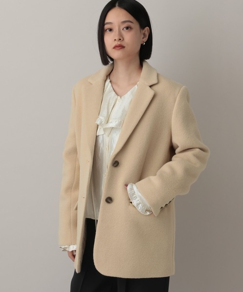 A part by（アパートバイ）の「スーパー140ブレンドジャケット（Tシャツ/カットソー・レディース・ベージュ/ブラック・FREE）」の11枚目の写真