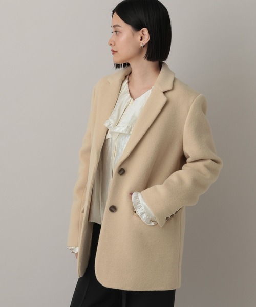 A part by（アパートバイ）の「スーパー140ブレンドジャケット（Tシャツ/カットソー・レディース・ベージュ/ブラック・FREE）」の12枚目の写真