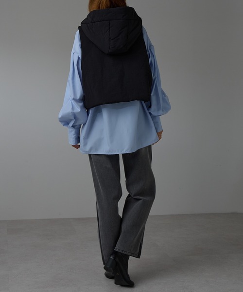 Parti du Ruban 新品 極希少 スペシャルオーダーダウンベスト セール】クロップドフーディー中わたベスト（ダウンベスト）｜r