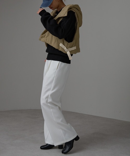 セール】クロップドフーディー中わたベスト（ダウンベスト）｜r