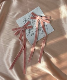 F i.n.t | ロングベロアリボンヘアクリップセット(バレッタ/ヘアクリップ)