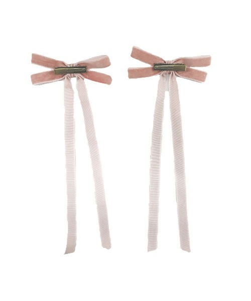 F i.n.t(フィント)の「ロングベロアリボンヘアクリップセット(バレッタ/ヘアクリップ・レディース・ライトピンク/レッド/ブラック・FREE)」の12枚目の写真
