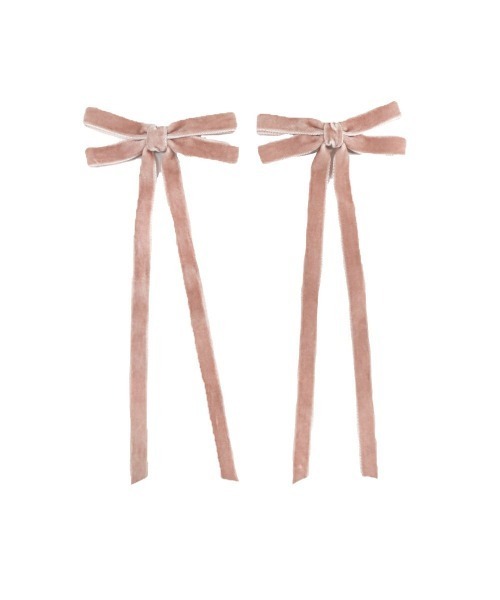 F i.n.t(フィント)の「ロングベロアリボンヘアクリップセット(バレッタ/ヘアクリップ・レディース・ライトピンク/レッド/ブラック・FREE)」の9枚目の写真