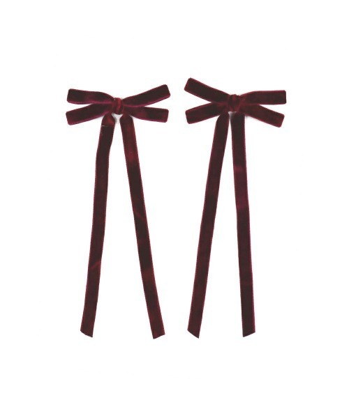 F i.n.t(フィント)の「ロングベロアリボンヘアクリップセット(バレッタ/ヘアクリップ・レディース・ライトピンク/レッド/ブラック・FREE)」の10枚目の写真