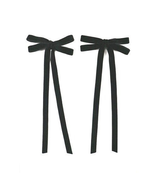 F i.n.t(フィント)の「ロングベロアリボンヘアクリップセット(バレッタ/ヘアクリップ・レディース・ライトピンク/レッド/ブラック・FREE)」の11枚目の写真