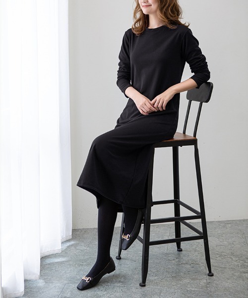 maison de LATIR（メゾンドラティール）の「ラフに着られてお洒落に決まるシンプルワンピース（ワンピース・レディース・ダークブラウン/ネイビー/ブラック・L）」の6枚目の写真