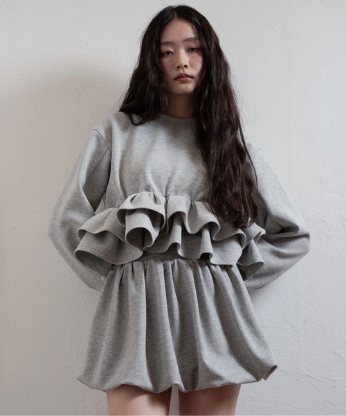 I_am(アイアム)の「pants docking balloon skirt / パンツドッキングバルーンスカート(スカート・レディース・グレー/ネイビー・FREE)」の2枚目の写真