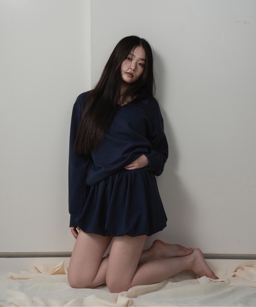 I_am(アイアム)の「pants docking balloon skirt / パンツドッキングバルーンスカート(スカート・レディース・グレー/ネイビー・FREE)」の4枚目の写真